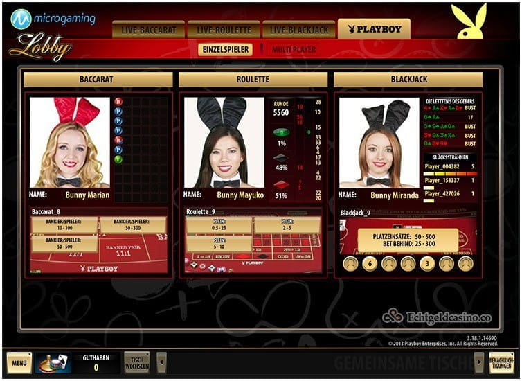 Die Playboy Bunny Dealer der Microgaming Live Spiele