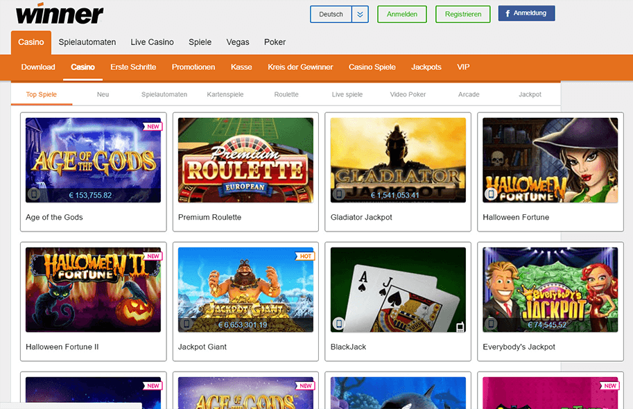 Die Winner Echtgeld Spiele können auch direkt auf der Webseite ausprobiert werden