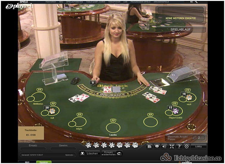 So übersichtlich sehen die Winner Casino Live Blackjack Spiele aus