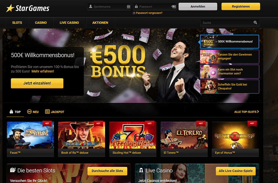 Das Bonus- und Spielangebot des Stargames Casinos im Überblick