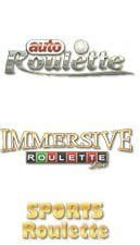 Die Logos der interessantesten Live Roulette Spiele: Auto, Immersive und Sports Roulette