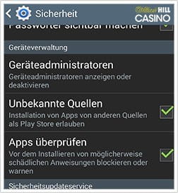 Vorschaubild für die Sicherheitseinstellung vor der Installation