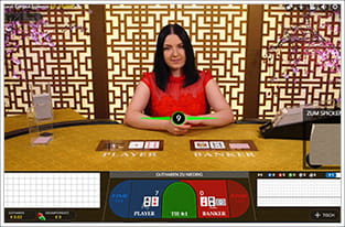 Im Live Casino wird die Baccarat Variante Punto Banco gespielt.