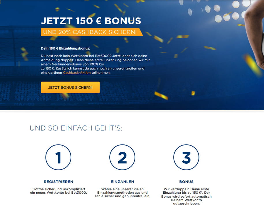 Der Bet3000 Casino Bonus richtet sich an Neukunden.