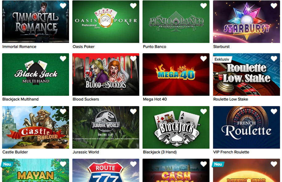 Übersicht über die Echtgeld Spiele im CasinoEuro.