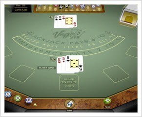 Eine der vielen Blackjack Varianten bei Microgaming