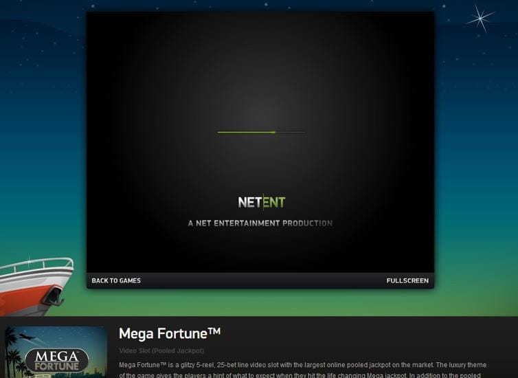 Hintergrund-Grafiken und die Lade-Anzeige des NetEnt Spiels