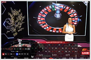 Roulette Tisch in einem Live online Casino