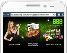 Die verfügbaren 888 Spiele auf dem Mobilgerät